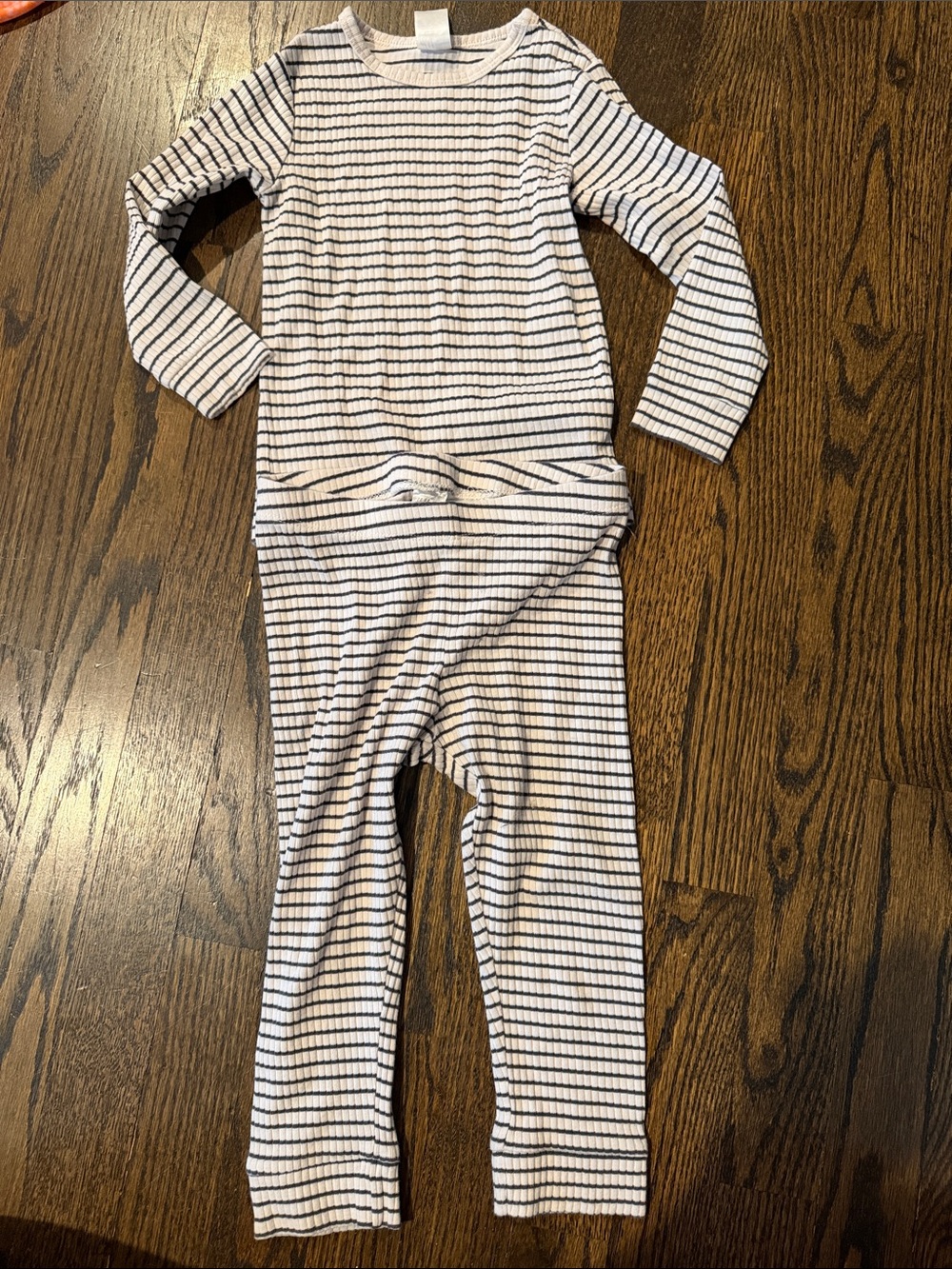 H&M Striped White and Black Kids Ribbed set 2T